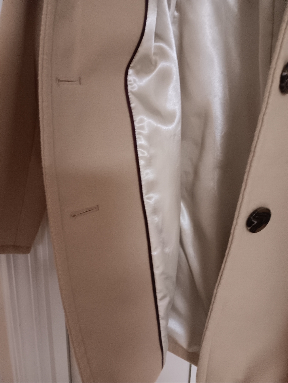 Calvin Klein Women's Beige Tan Peacoat with Notch Collar - Picture 6 of 6
